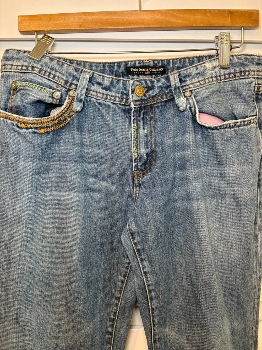 Vintage Polo Jeans Company Ralph Lauren Y2K Low Rise Flare Jeans 29 - Picture 8 of 16